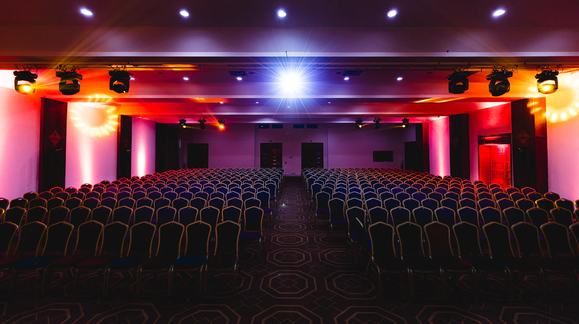 Jasmin meeting room set up for a conference