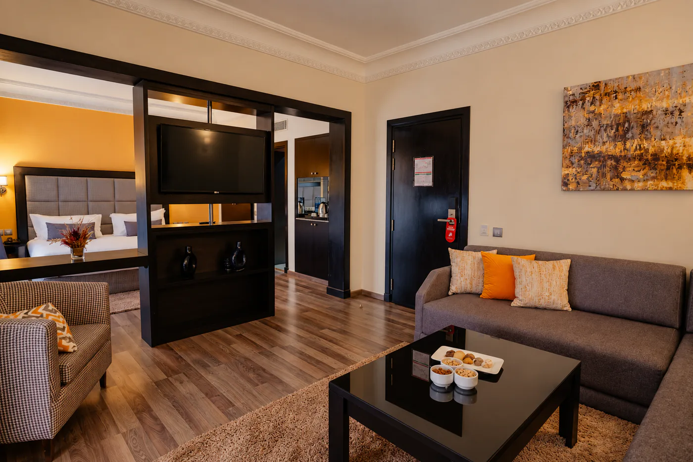39 m² Junior Suite with separate living room and private balcony at Palm Plaza Marrakech