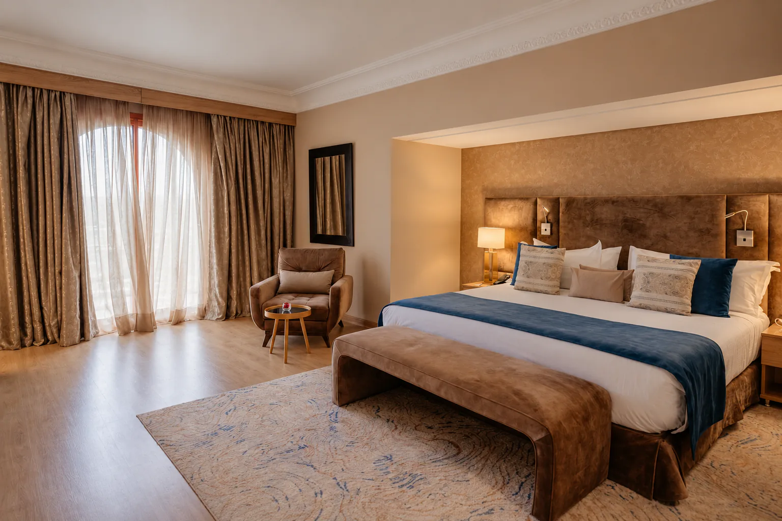 Senior Suite bedroom at Palm Plaza Marrakech